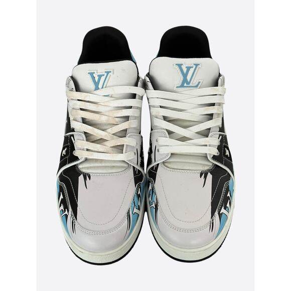 Louis Vuitton Black & Blue Logo Trainers - Picture 2 of 8